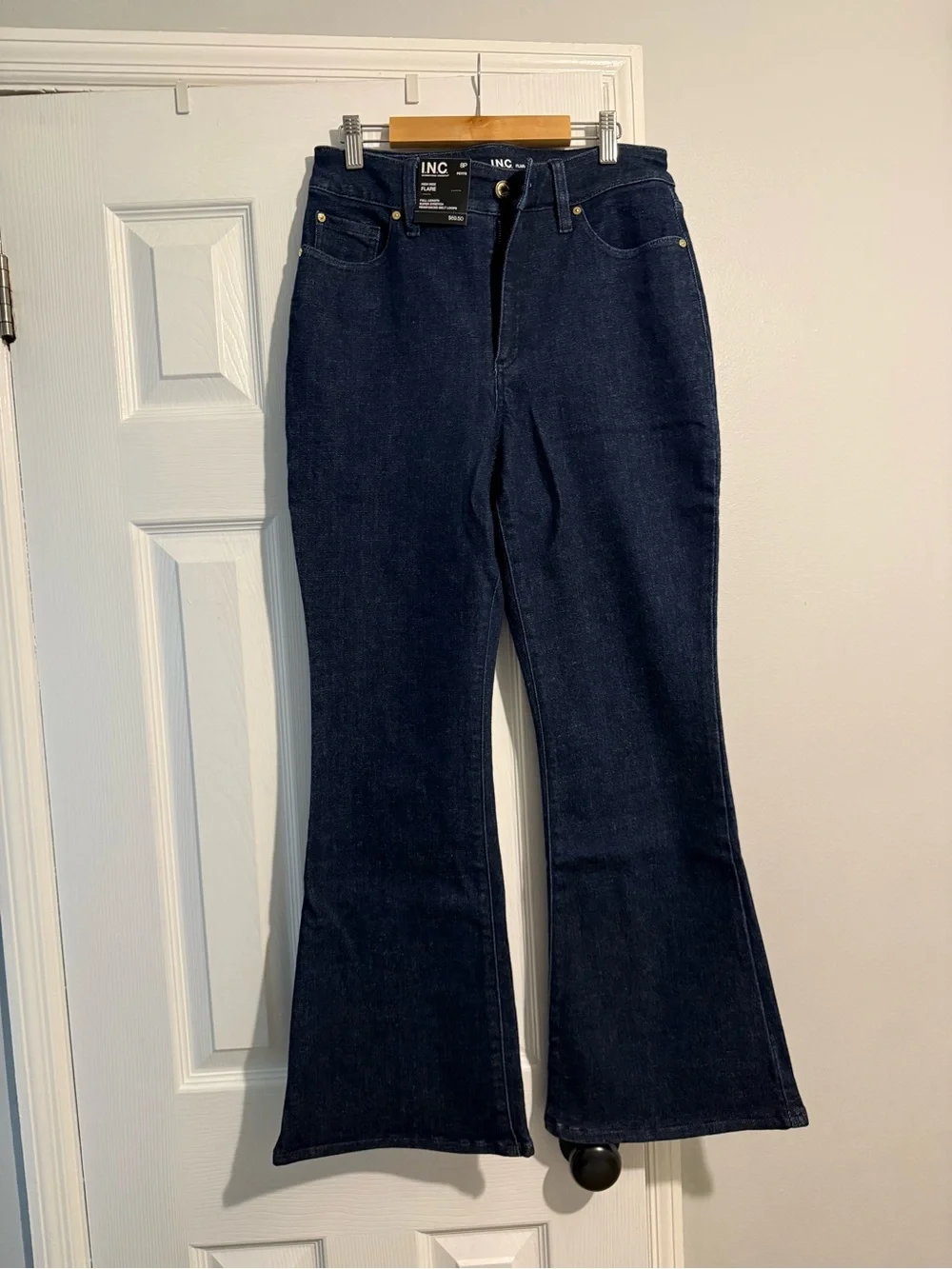 INC International Concepts Dark Blue Flare Jeans